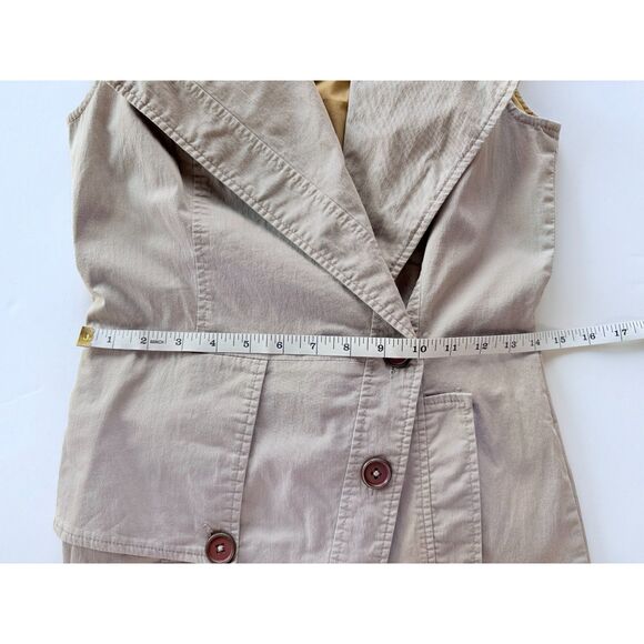 EUC Toccin NY Sleeveless Belted Wrap Trench Mini Dress in Khaki Tan Size 0 - Picture 15 of 15